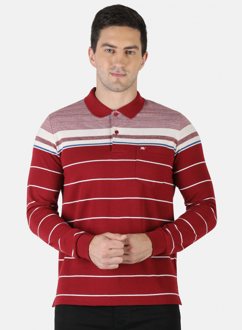 Men Maroon Stripe T-Shirt