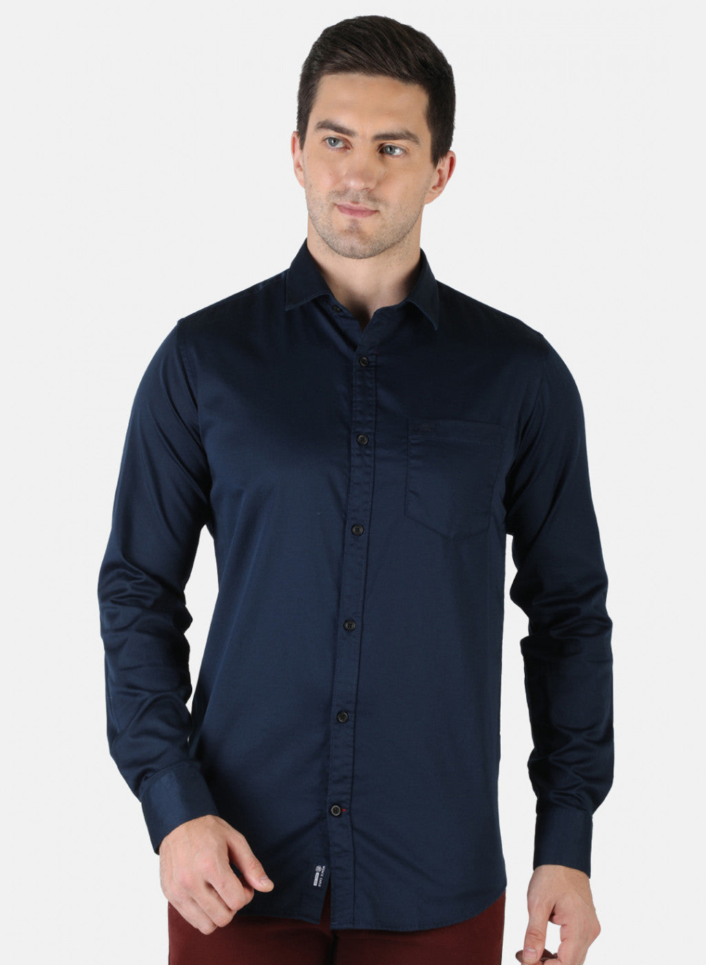 Men NAvy Blue Solid Shirt