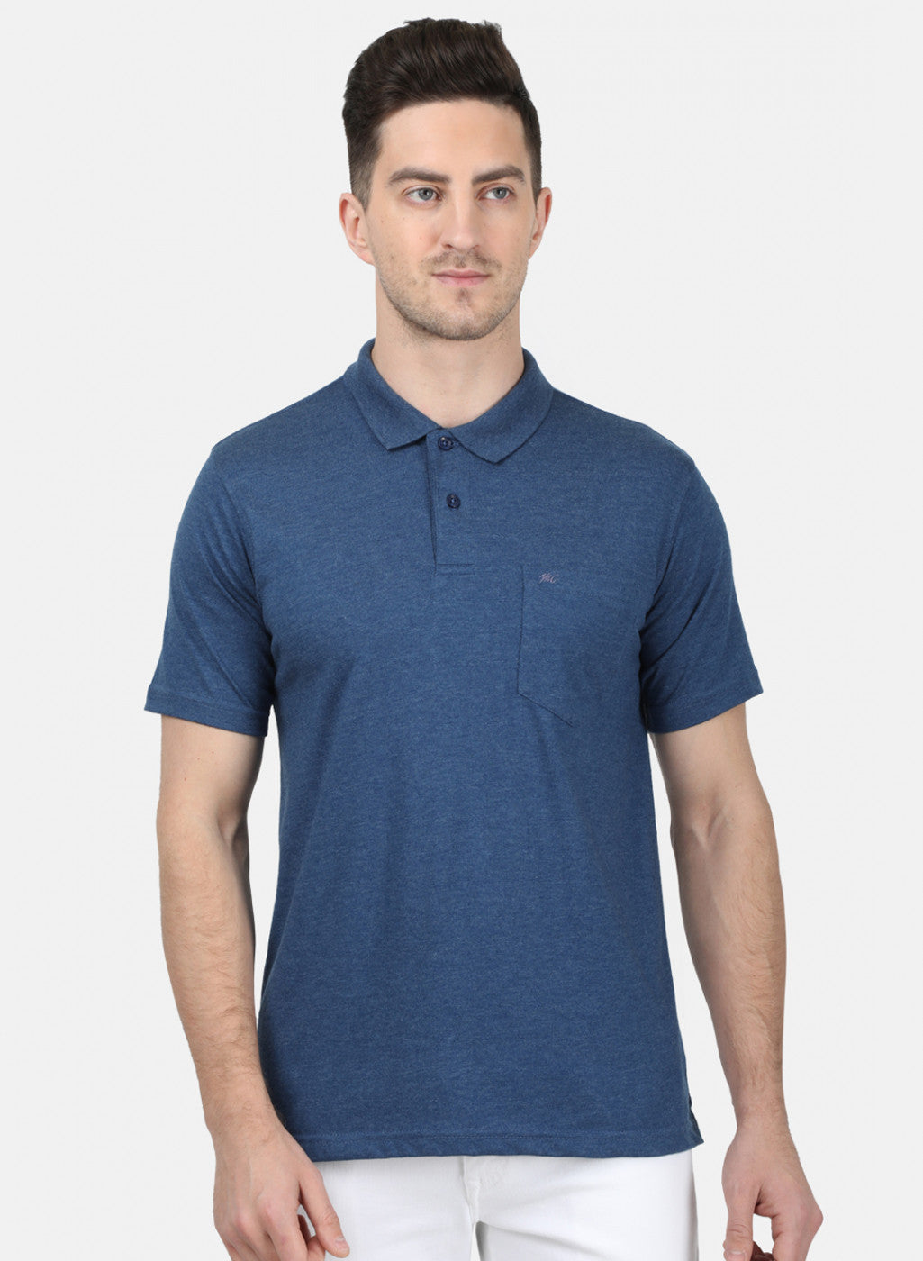 Mens Blue Plain T-Shirt