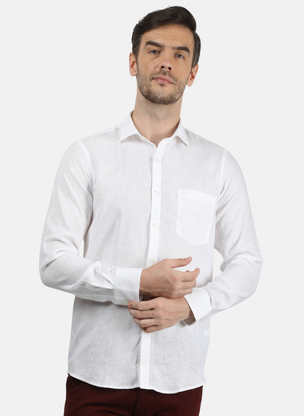 Men White Solid Shirt