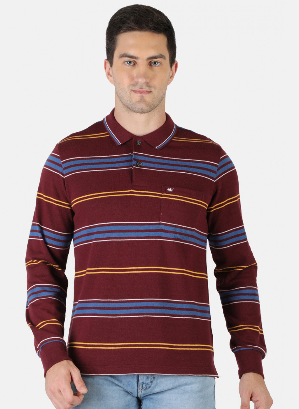 Men Maroon Stripe T-Shirt