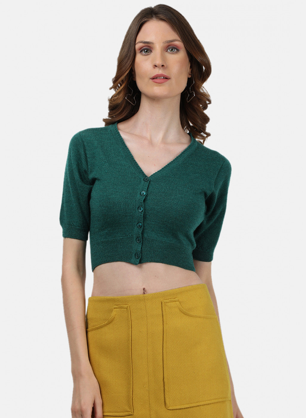 Women Green Solid Blouse