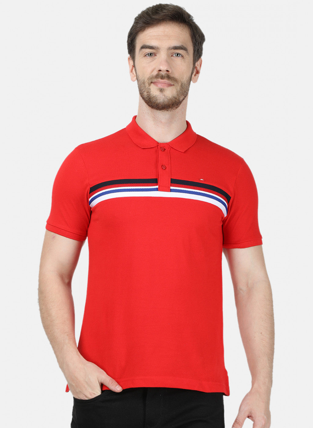 Mens Red Plain T-Shirt