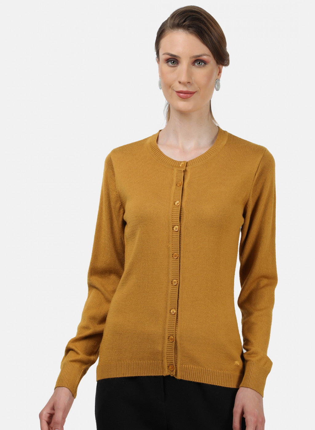 Women Yellow Solid Cardigan