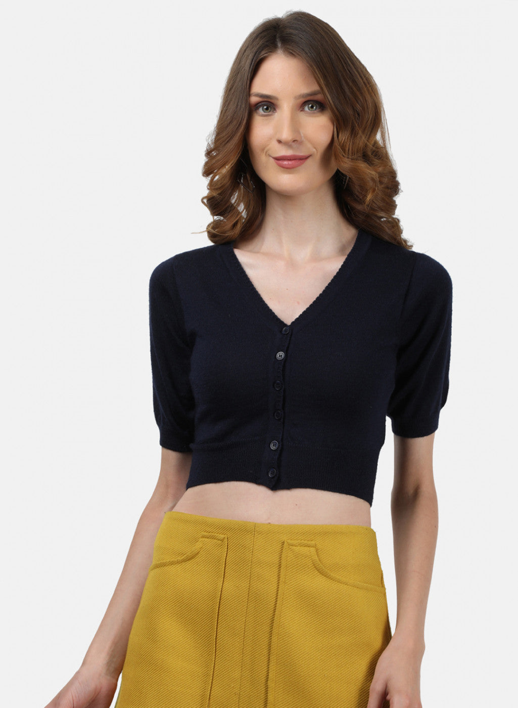 Women NAvy Blue Solid Blouse