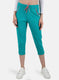 Womens Blue Regular Capri