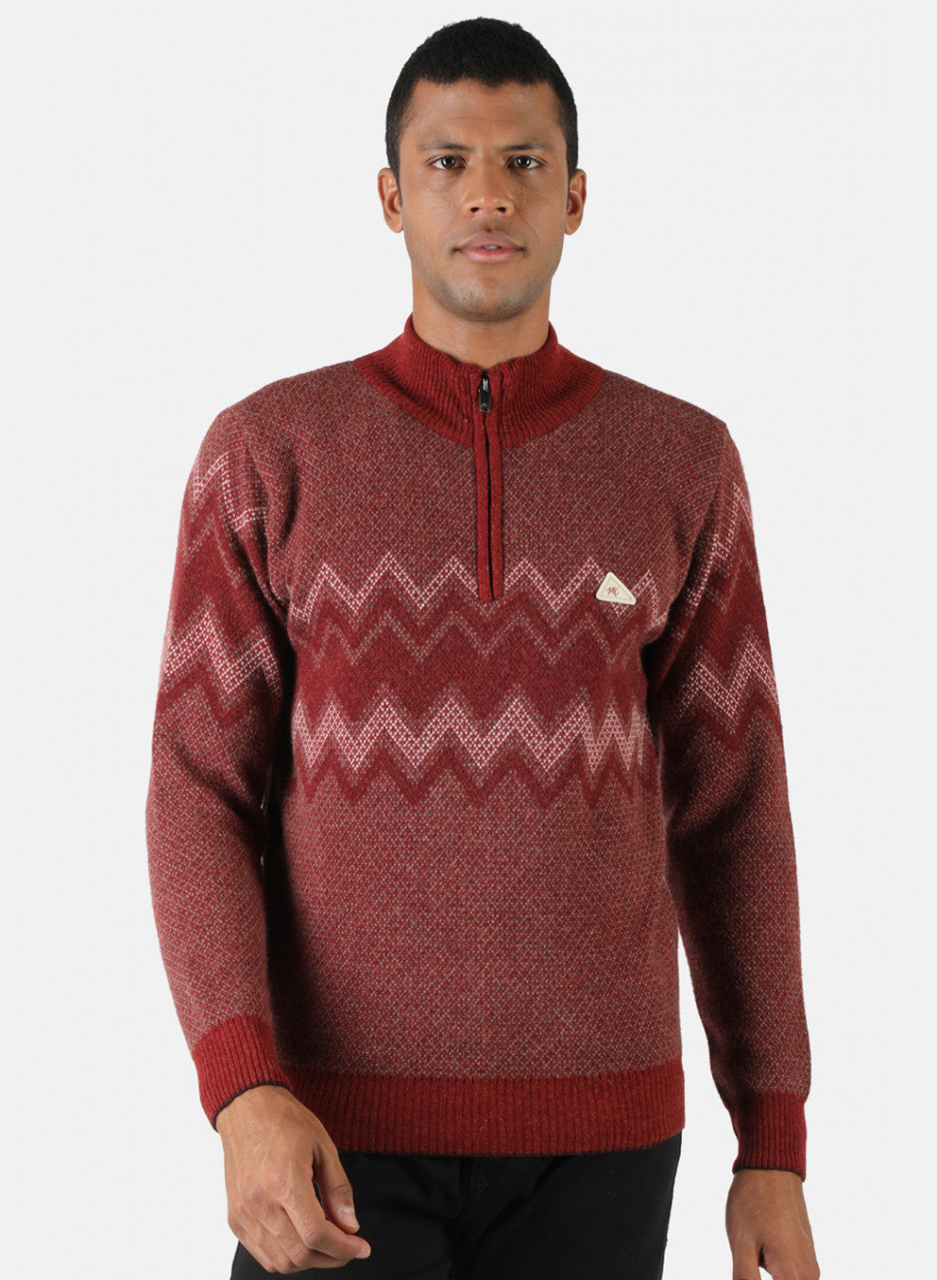 Men Red Solid Pullover