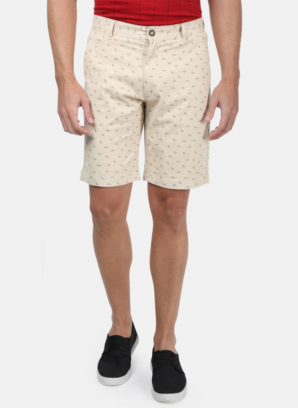 Men Beige Printed Shorts