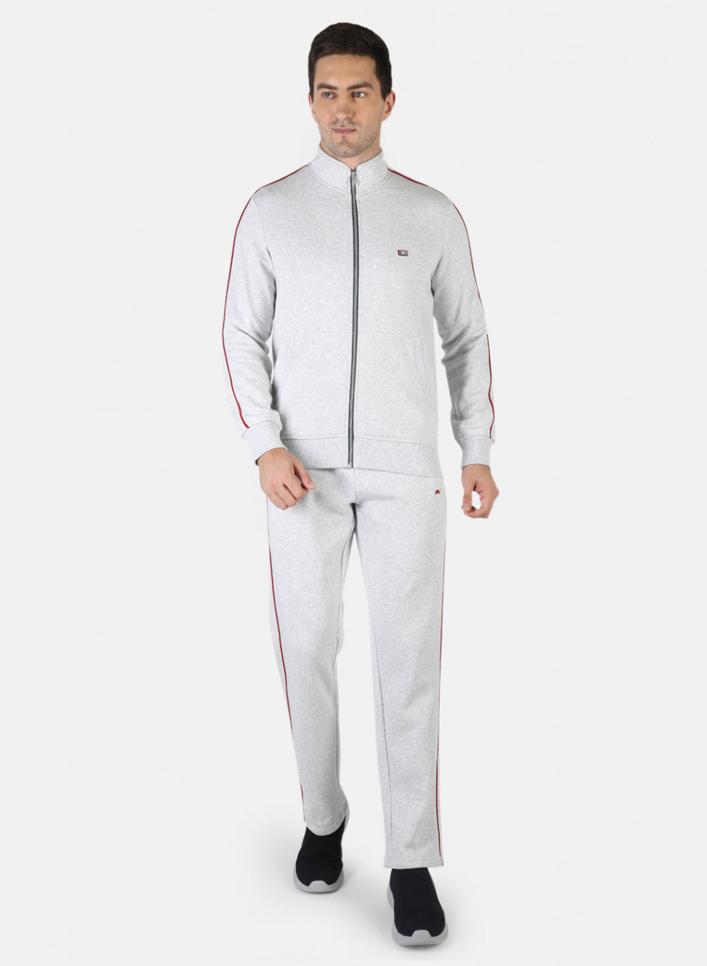 Men Grey Plain Tracksuit