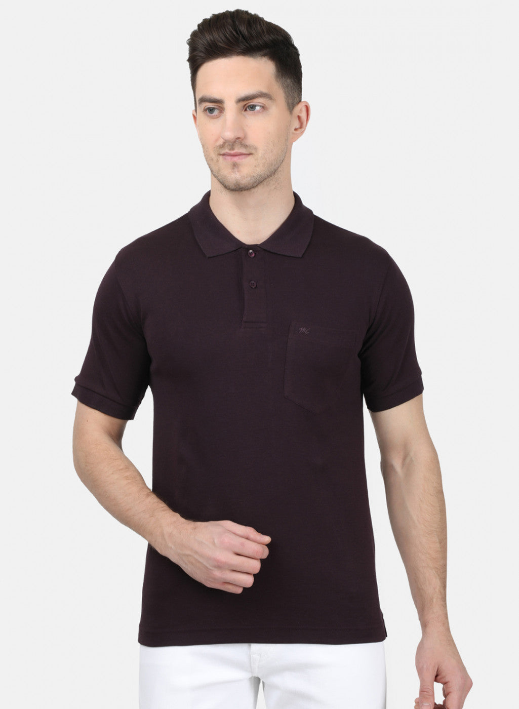 Mens Brown Plain T-Shirt