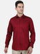 Mens Maroon Printed Shirt