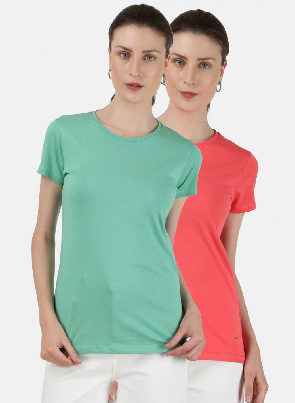 Womens Green & Pink Plain Top 2Pc Set