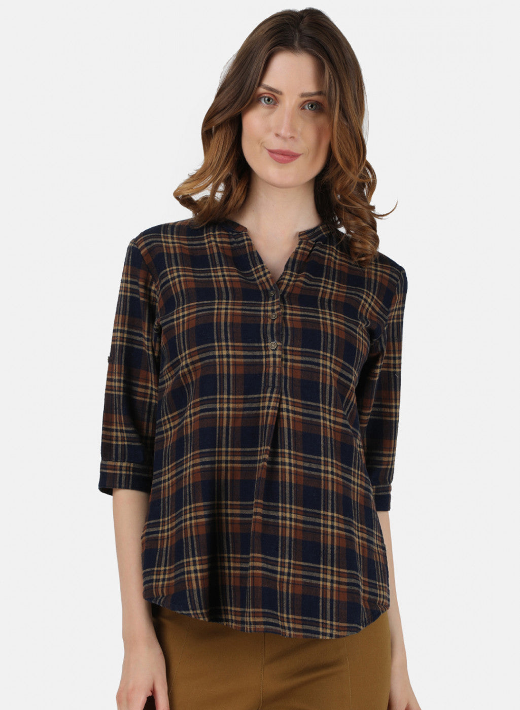 Womens Blue Check Top