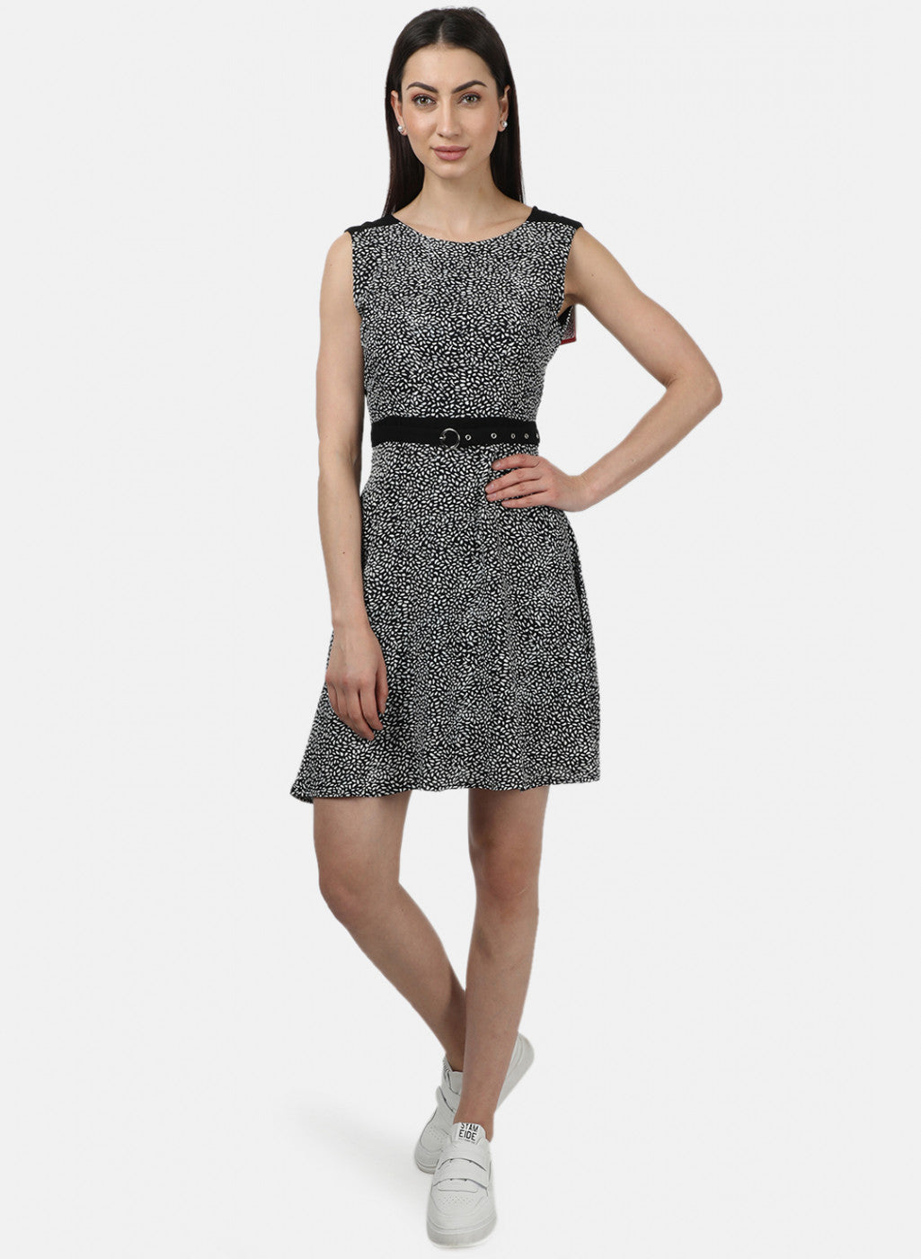 Womens Black Printed Dress