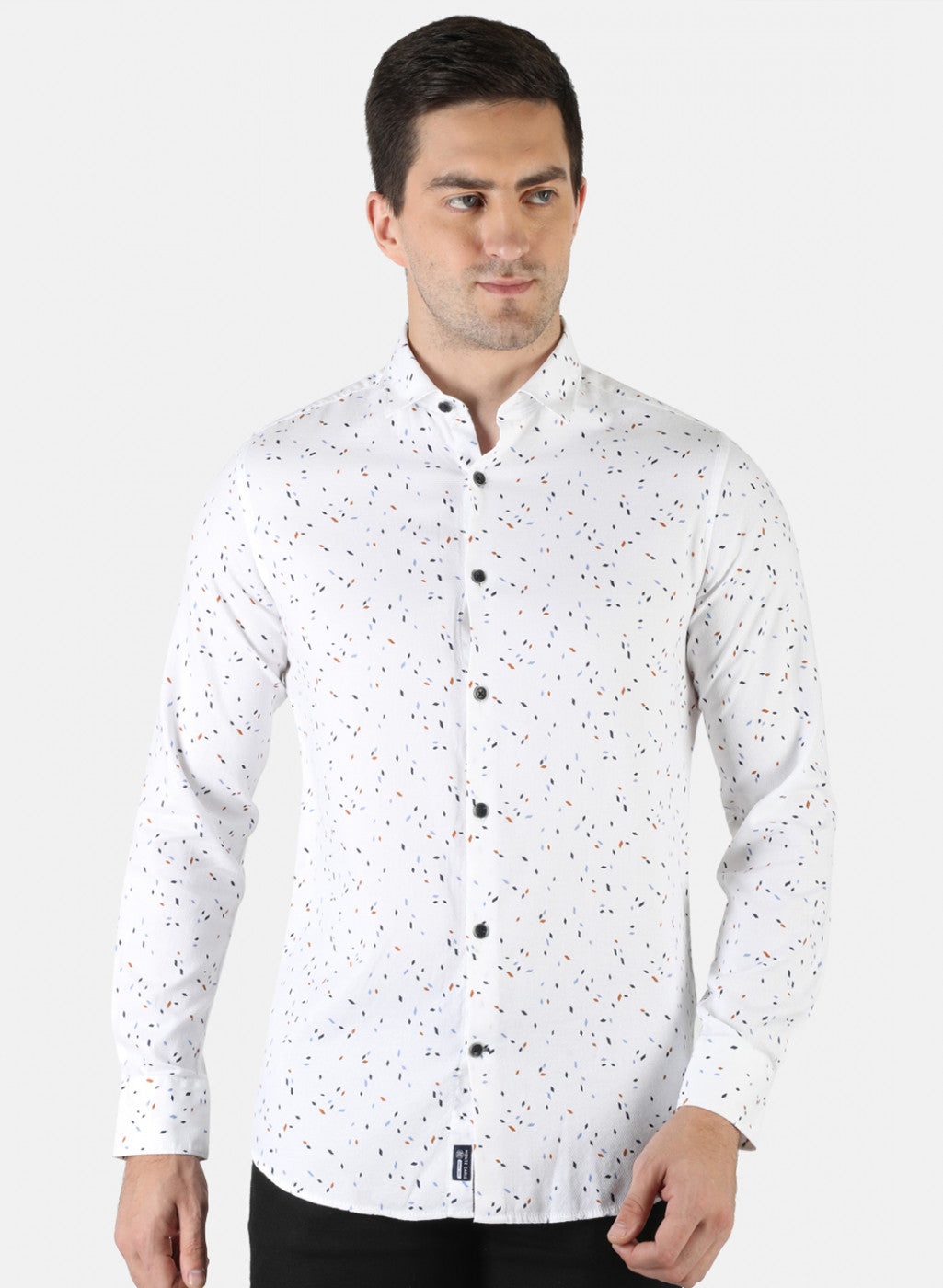 Men White Printed Shirt