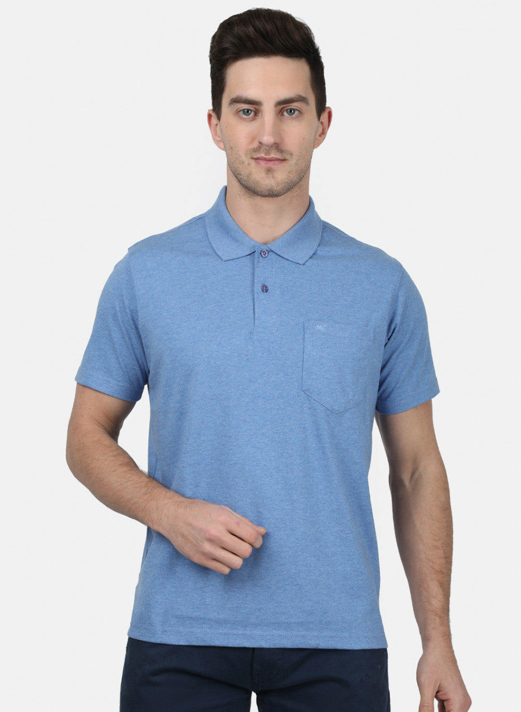 Mens Blue Plain T-Shirt