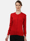 Women Red Solid Cardigan