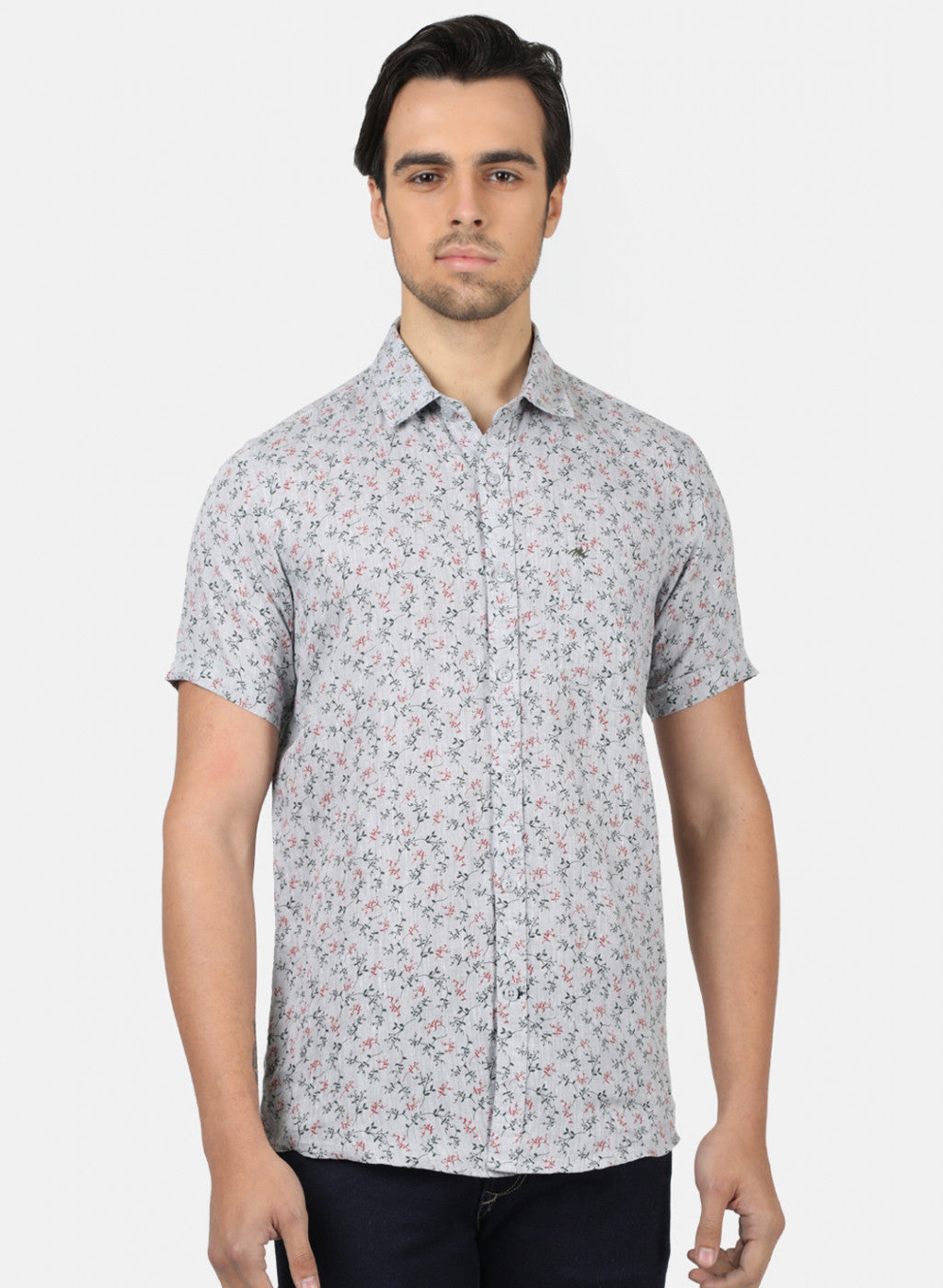 Men Grey Printed Shirts