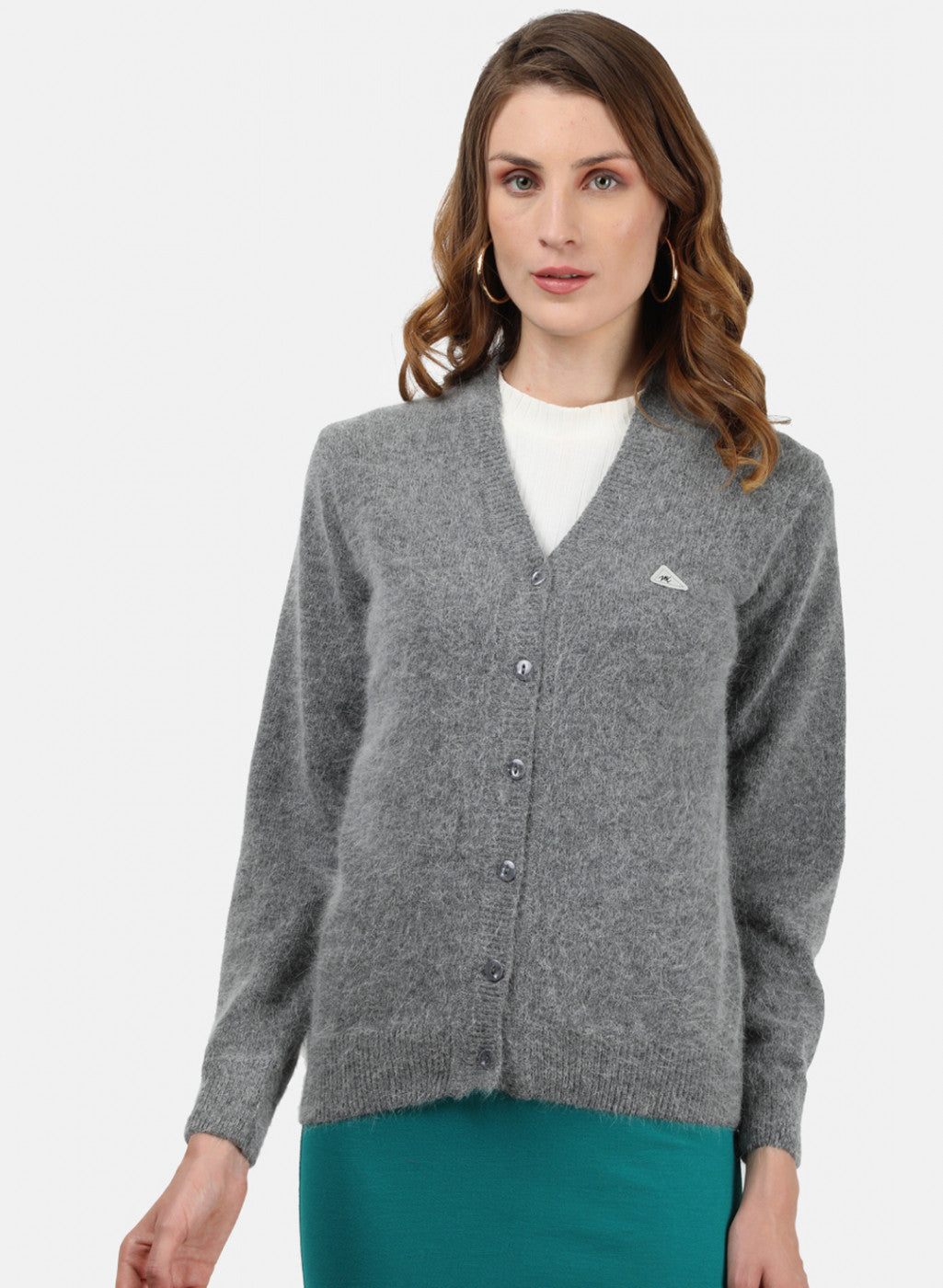 Women Grey Solid Cardigan