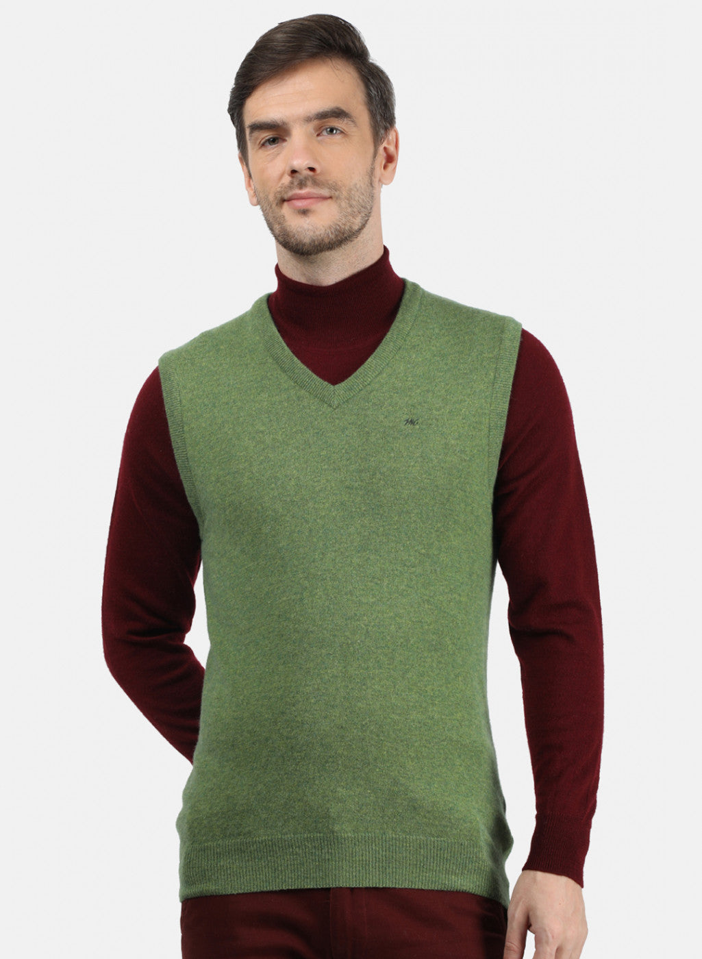 Men Green Solid Sweater