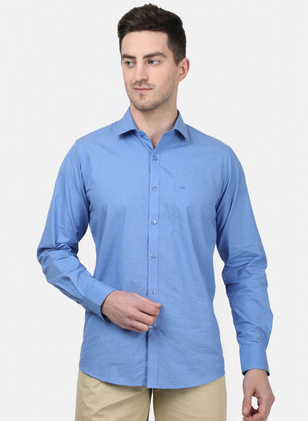 Mens Blue Solid Shirts