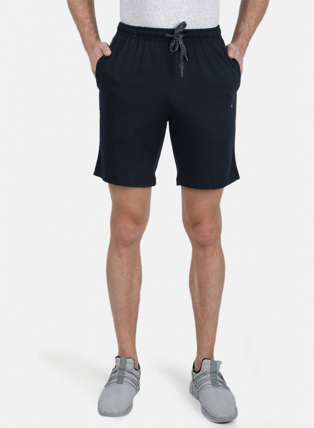 Mens NAvy Blue Plain Bermuda