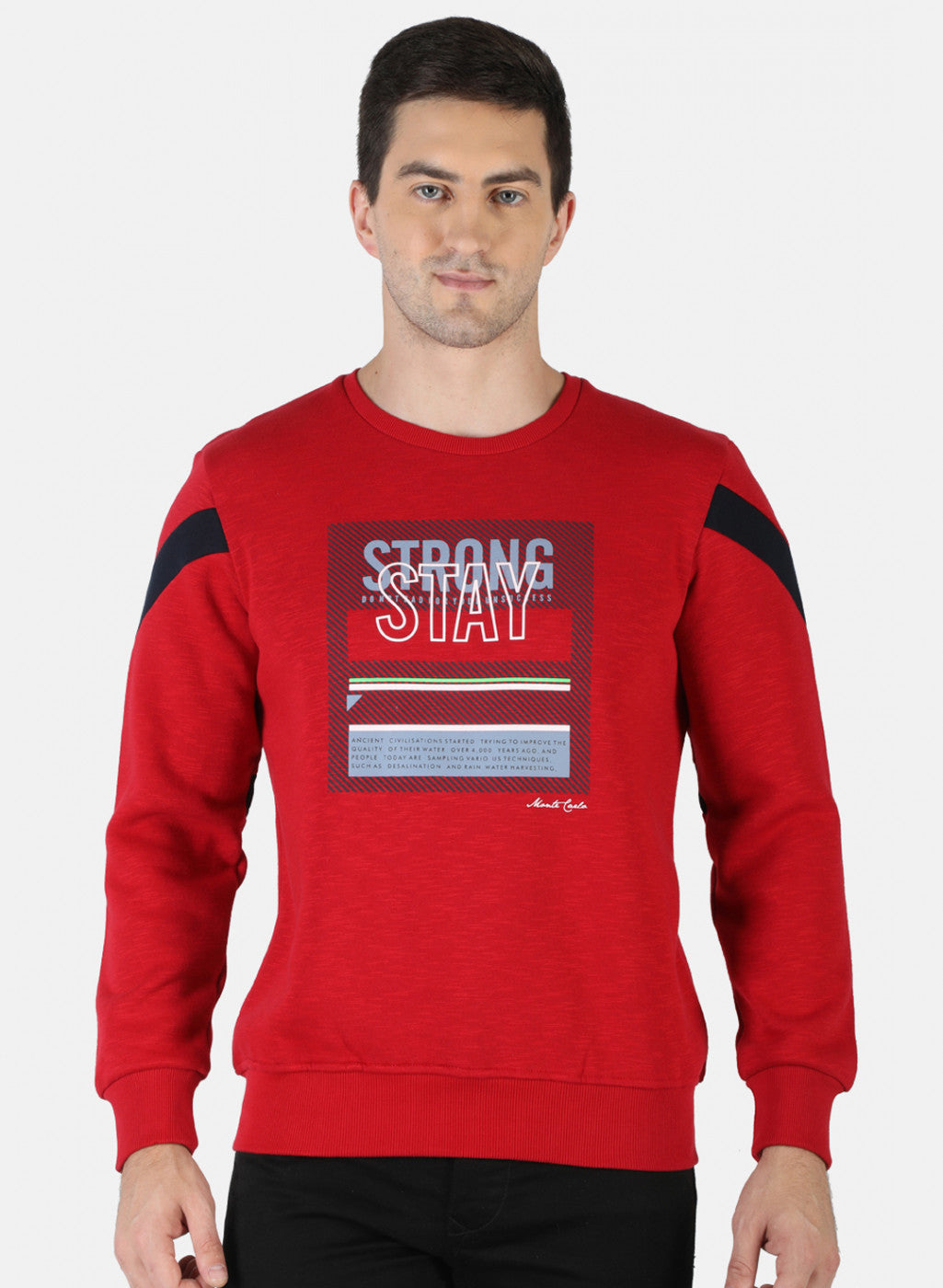 Men Red Printed Sweatshirt