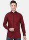 Mens Maroon Printed Shirt