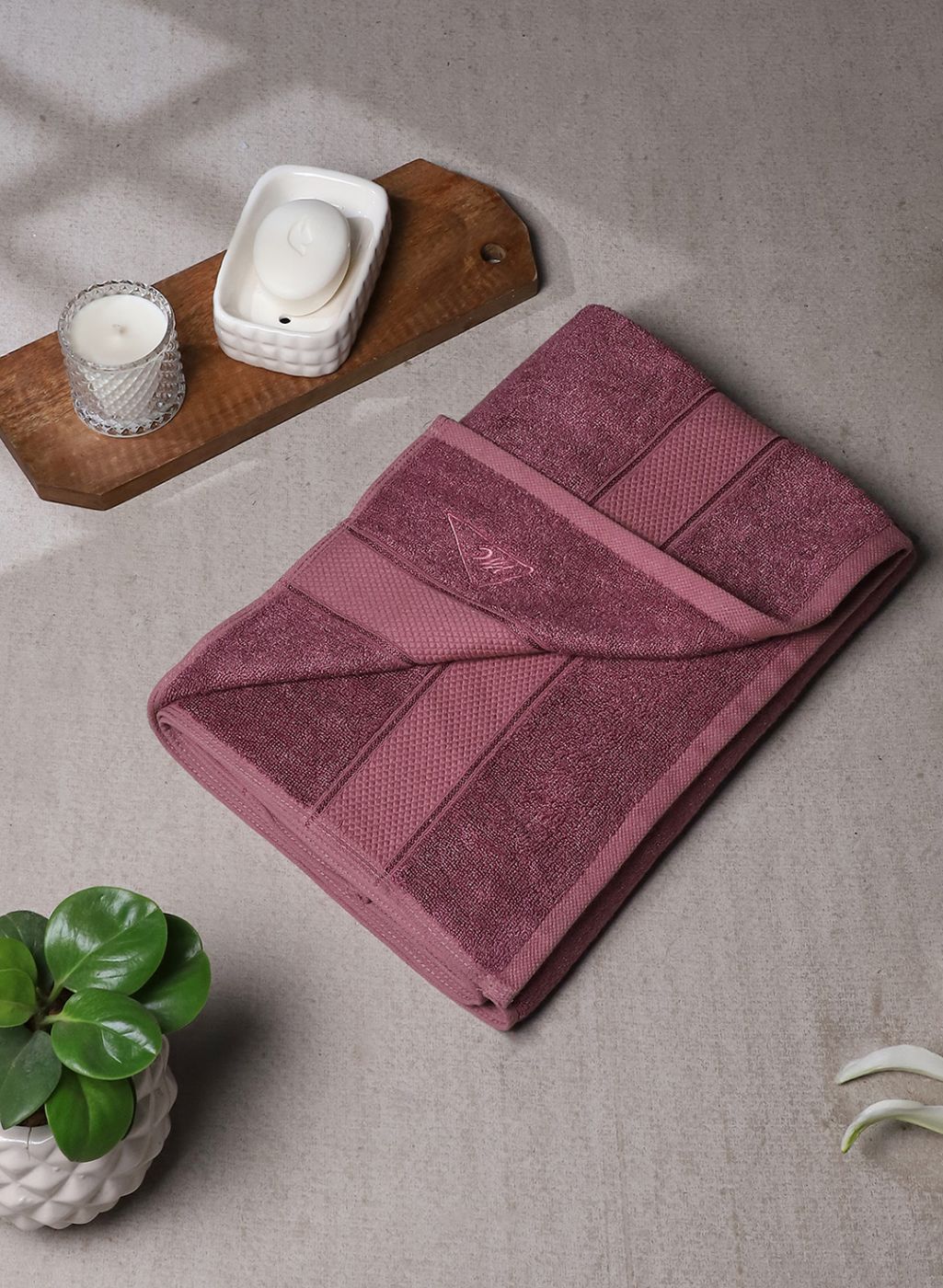 Burgundy Cotton 600 GSM Bath Towel