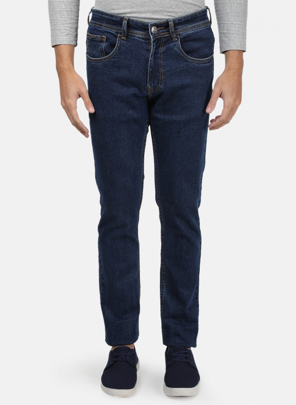 Men Blue Plain Denims