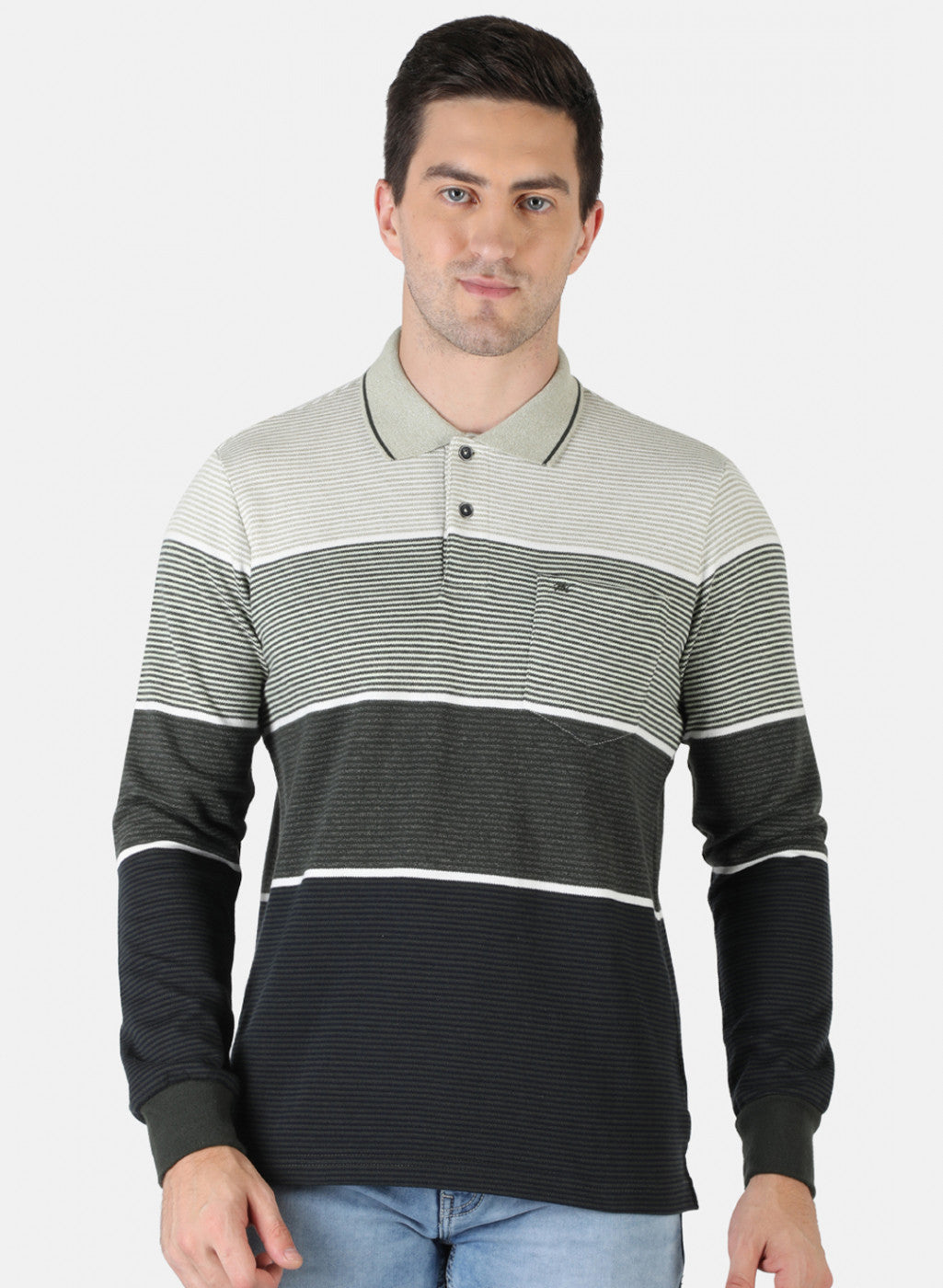 Men Grey Stripe T-Shirt