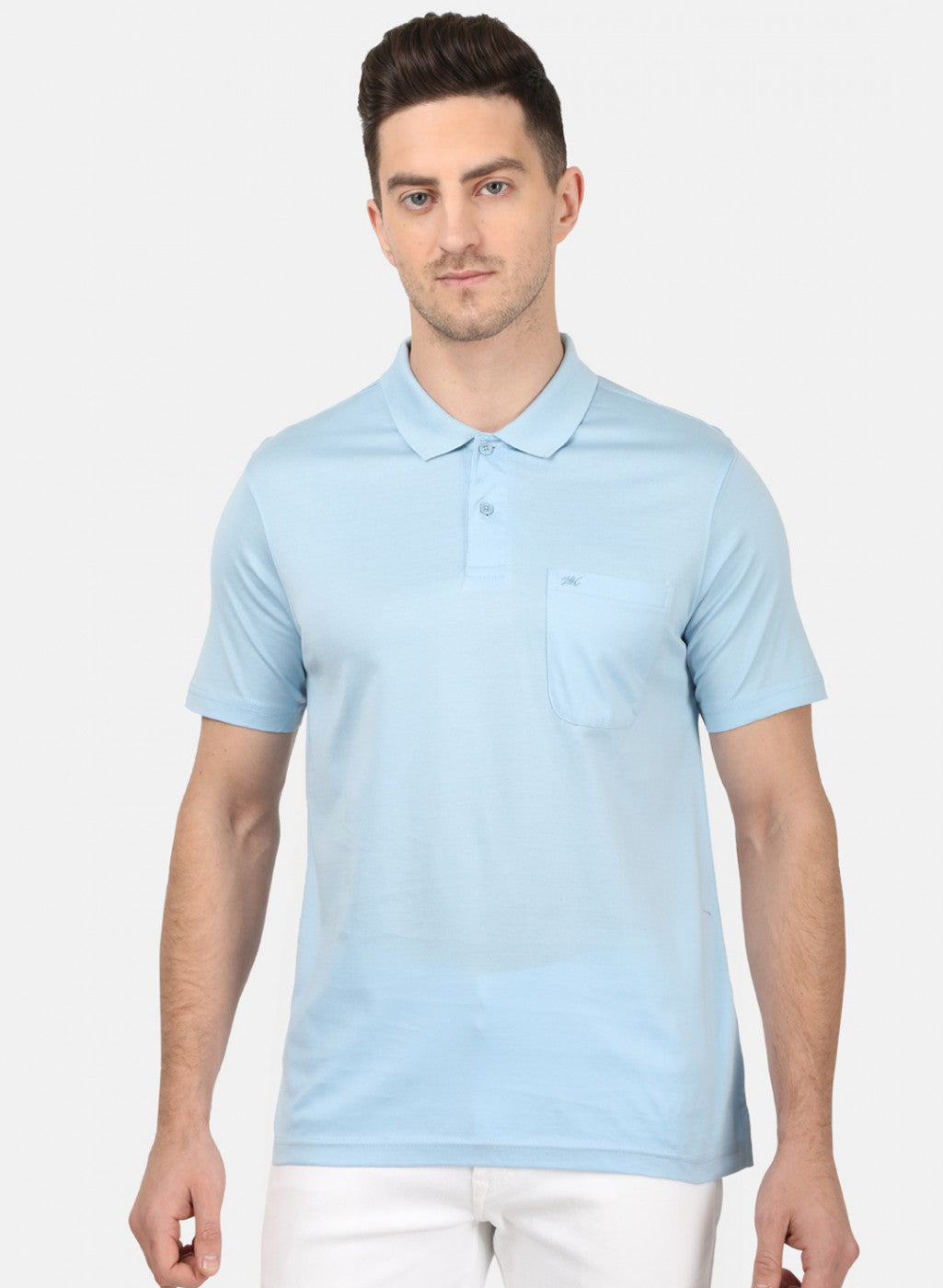 Mens Blue Plain T-Shirt