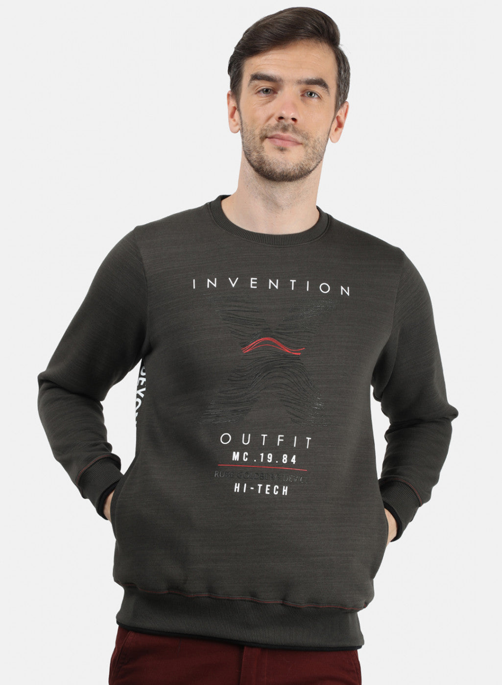 Men Grey Printed Sweatshirt