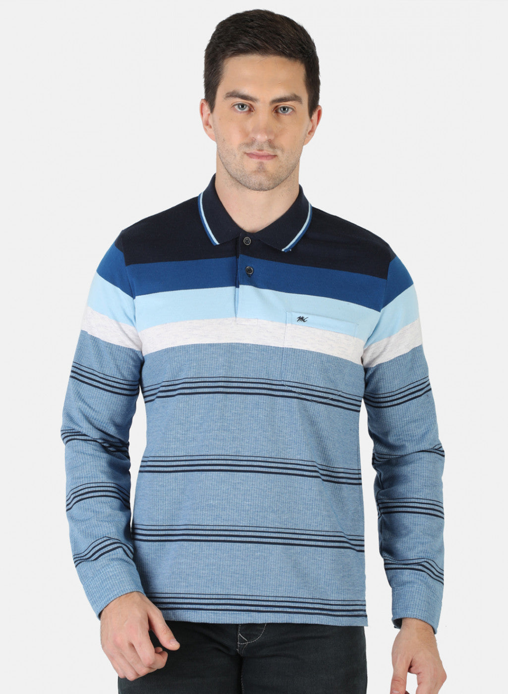 Men Blue Stripe T-Shirt