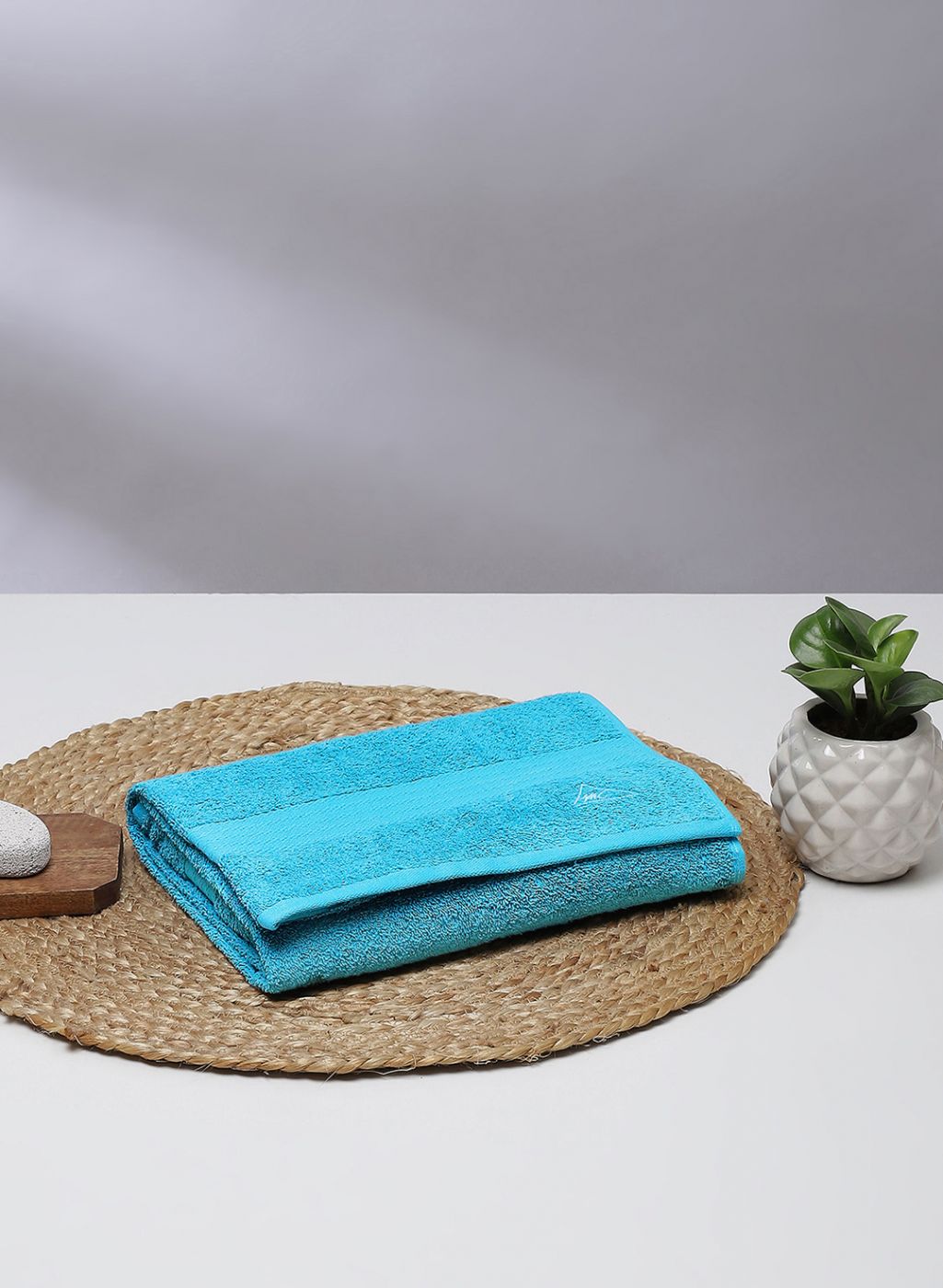 Blue Cotton 400 GSM Bath Towel