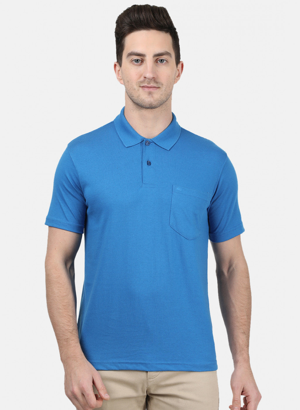 Mens Blue Plain T-Shirt