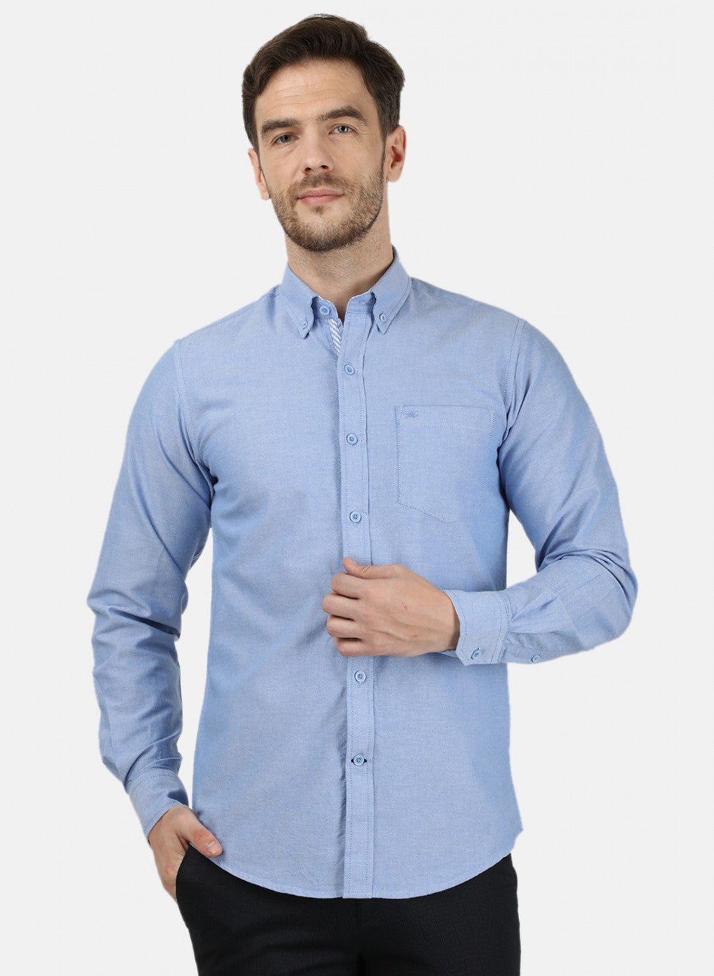 Mens Blue Solid Shirts