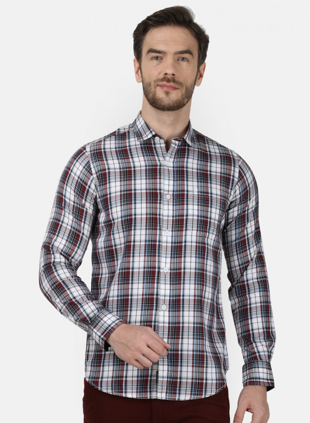 Mens Orange Check Shirt