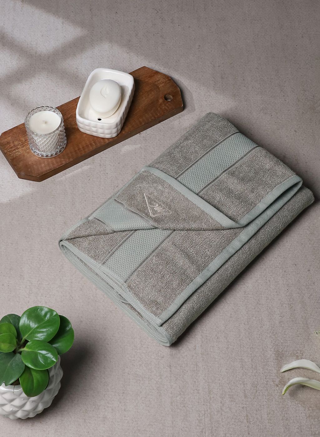 Grey Cotton 600 GSM Bath Towel