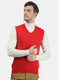 Men Red Solid Sweater