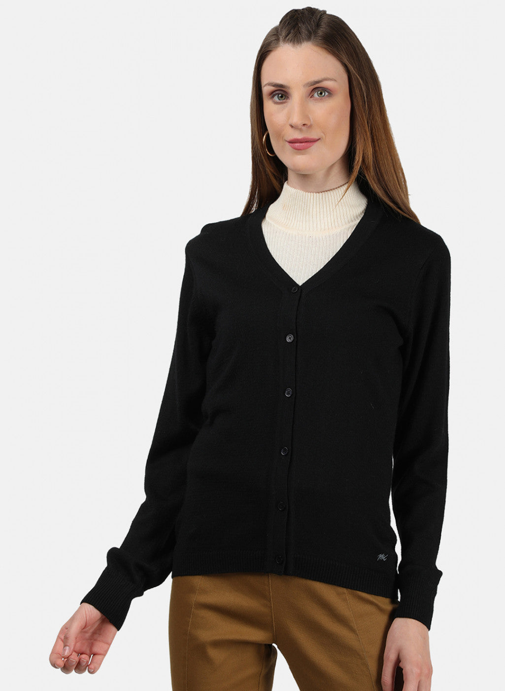 Women Black Solid Cardigan