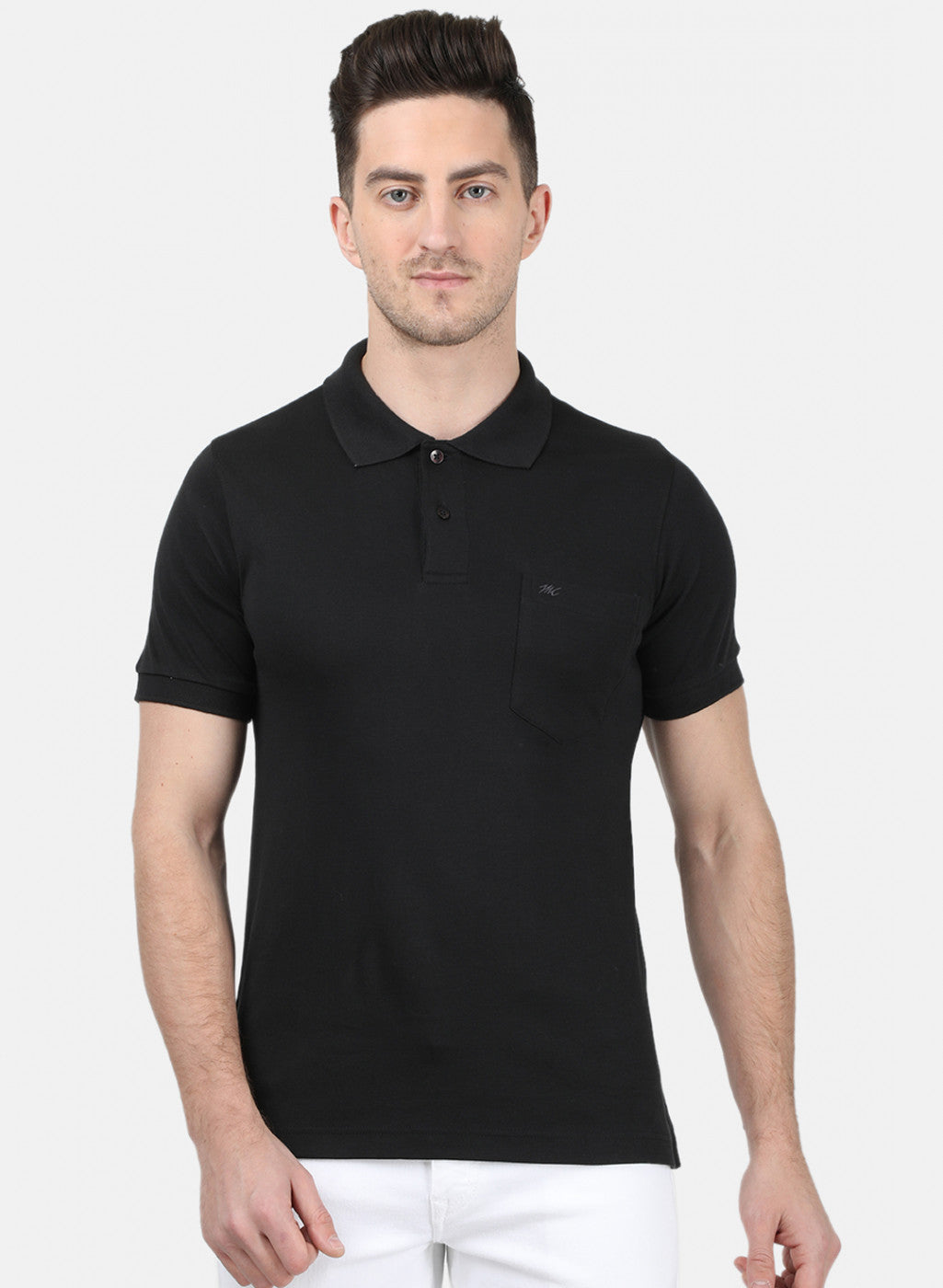 Mens Black Plain T-Shirt