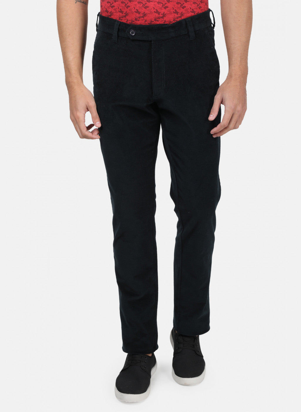 Men Blue Plain Trousers