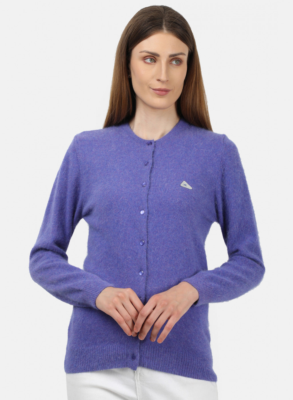 Women Purple Solid Cardigan