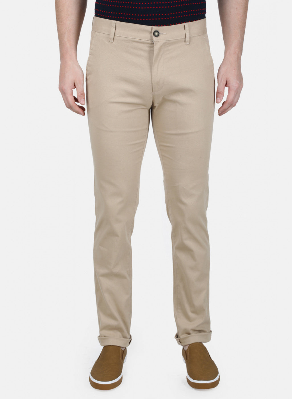 Mens Beige Slim Trouser