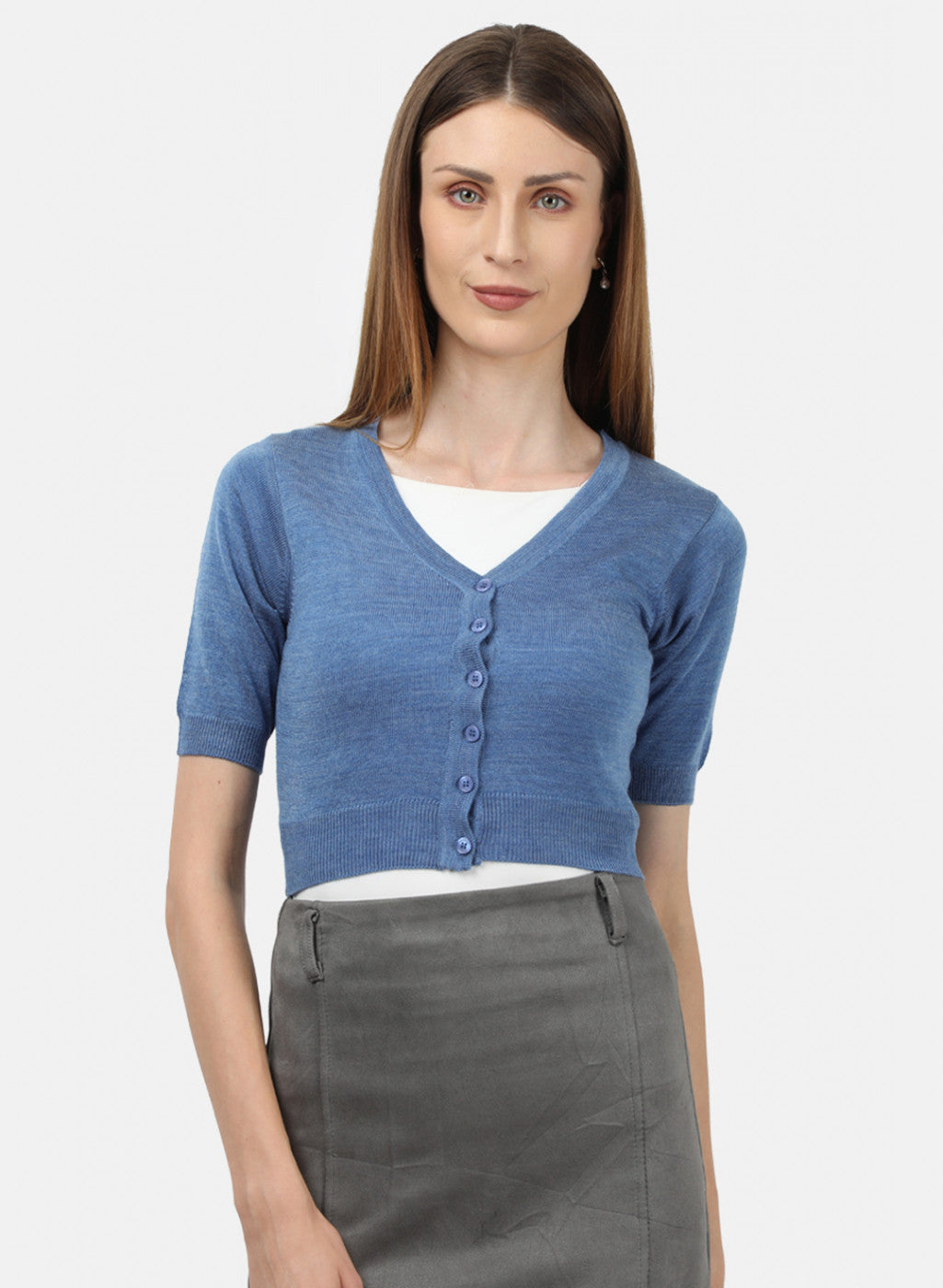 Women Blue Solid Blouse