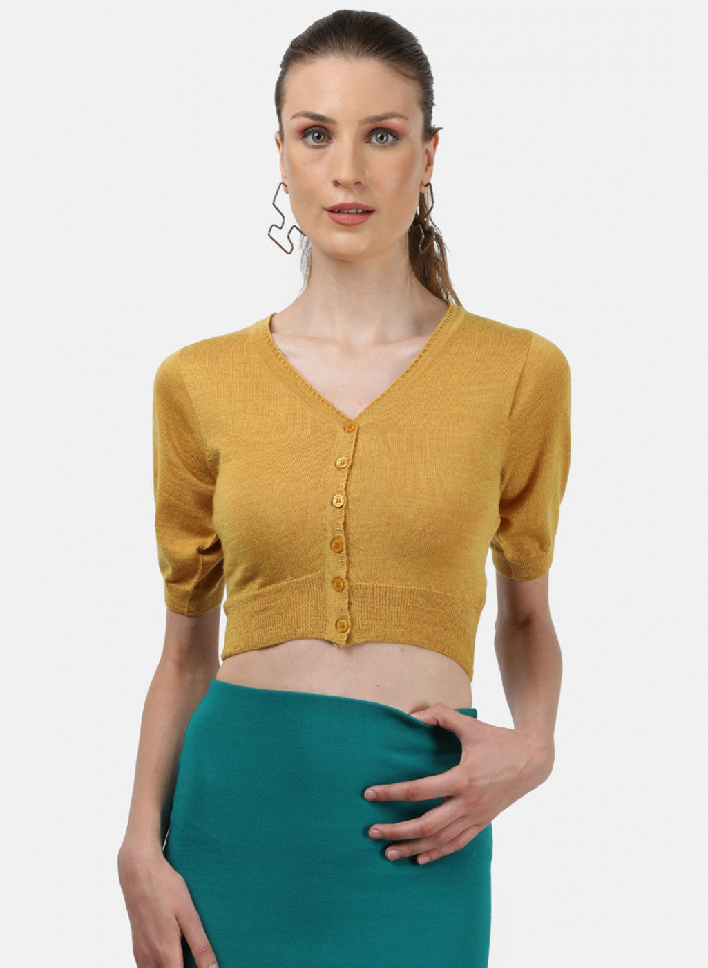 Women Yellow Solid Blouse