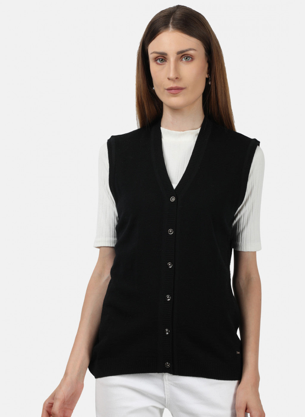 Women Black Solid Cardigan