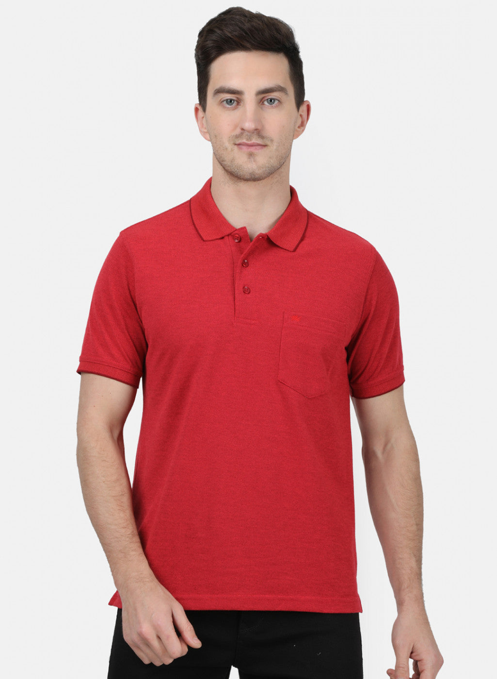 Mens Maroon Plain T-Shirt