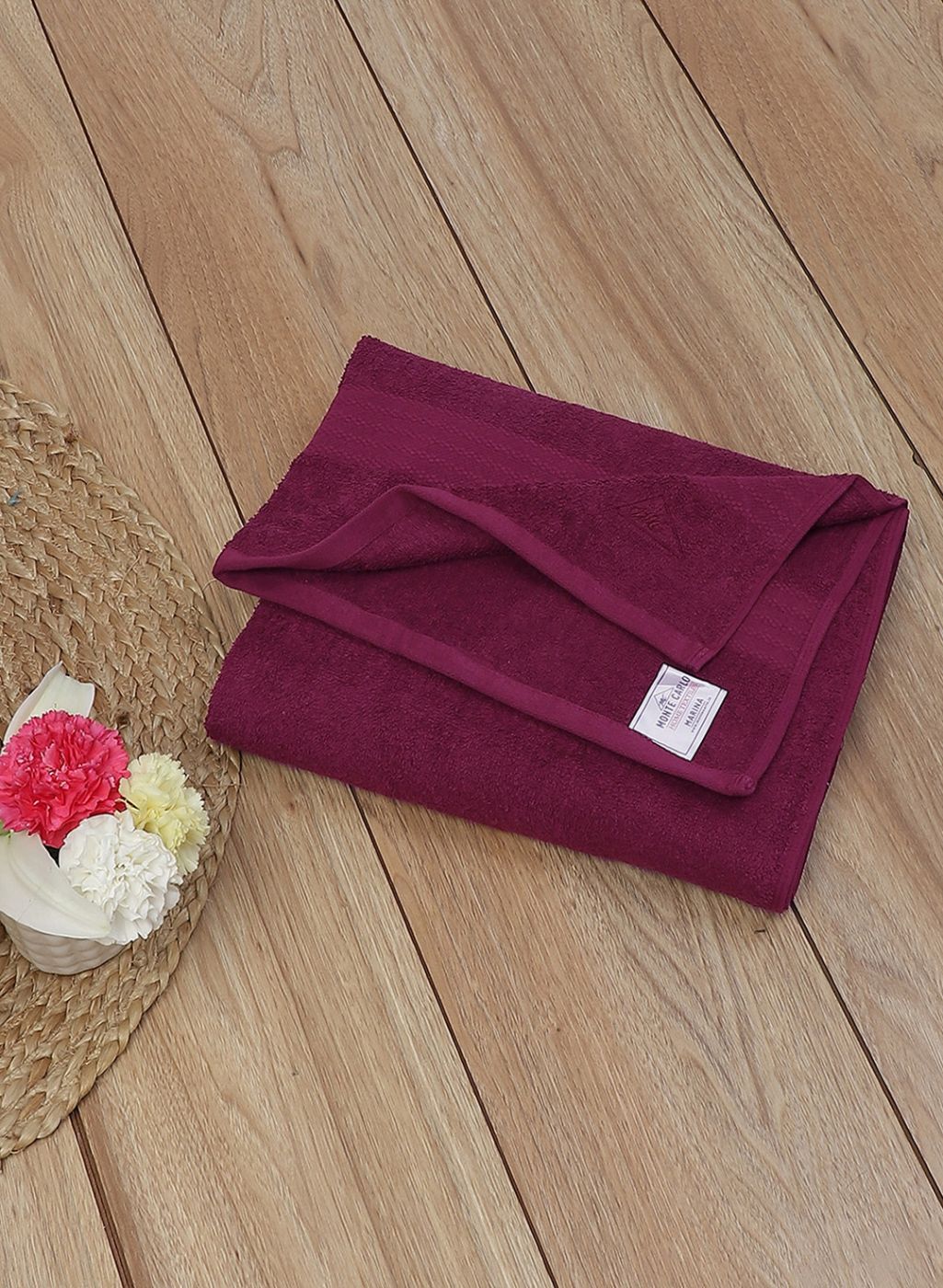 Maroon Cotton 400 GSM Bath Towel